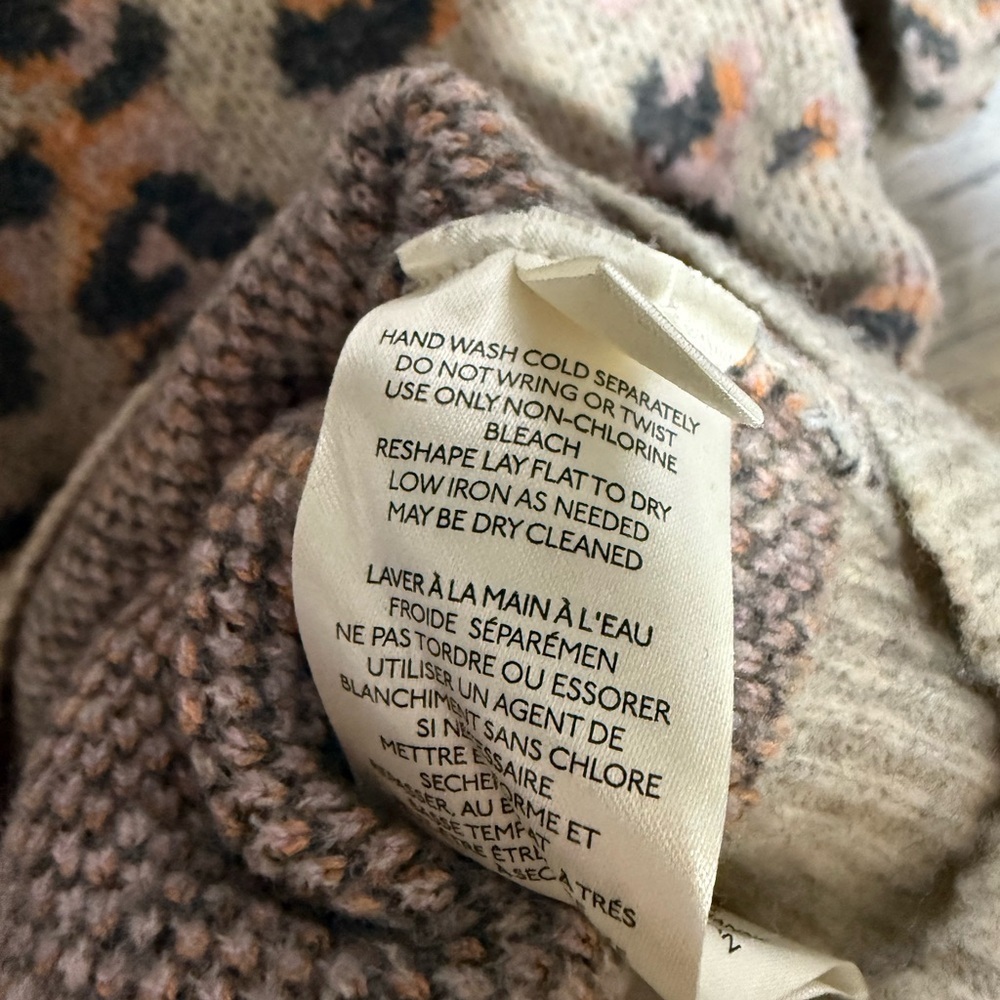 Anthropologie Emmy Leopard Print Cowl Neck Sweater, Size Small - Picture 6 of 7